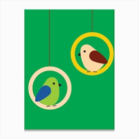 Birds On A Branch 1 Canvas Print