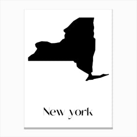 New York State Silhouette Canvas Print