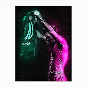 Lionel Messi Shirt Style Canvas Print