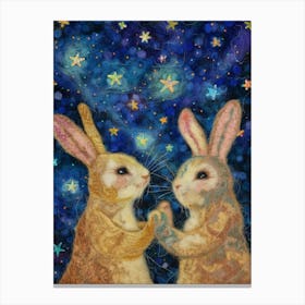 Rabbits In The Stars 1 Canvas Print