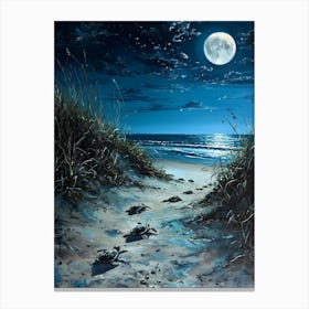Sea Turtles In The Moonlight 3 Canvas Print