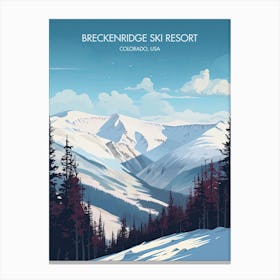 Poster Of Breckenridge Ski Resort   Colorado, Usa, Ski Resort Illustration 2 Canvas Print