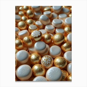 Gold And White Candy Canvas Print