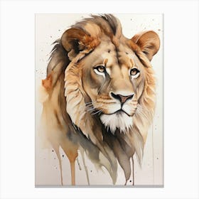 Lion Watercolor Painting 7 Canvas Print