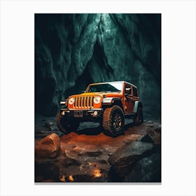 Jeep Wrangler In Cave 3 Canvas Print