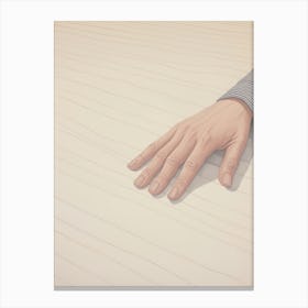 Hand On A Table Canvas Print