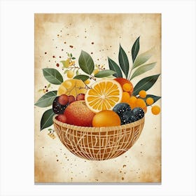 Fruit Bowl Illustration 2 Canvas Print