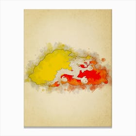 Bhutan Flag Vintage Canvas Print