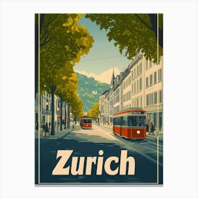 Aihrgdesign A Classic 1960s Travel Poster For Zurich Showcasi E07da122 Dcfa 4791 Bc8f E8aaffd9dd1c 0 Canvas Print