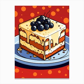 Blueberry Iced Drizzle Cake Pop Art Canvas Print