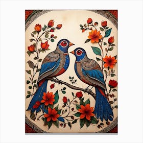 Default Traditional Madhubani Style Painting Of Two Birds On A 0 Canvas Print