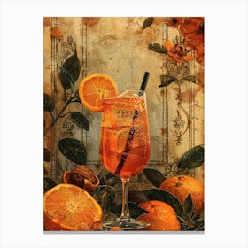 Aperol Spritz Art Print with Oranges Canvas Print