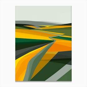 Yellow And Green Field Canvas Print