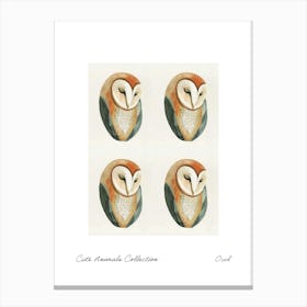 Cute Animals Collection Owl 4 Canvas Print