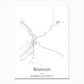 Briancon,France Minimalist Map Canvas Print