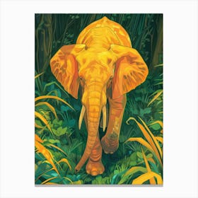 Elephant In The Jungle 5 Canvas Print