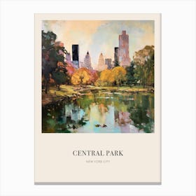Central Park New York City  2 Vintage Cezanne Inspired Poster Canvas Print