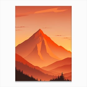 Misty Mountains Vertical Composition In Orange Tone 382 Canvas Print