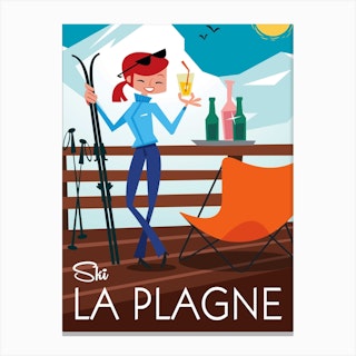 La Plagne Ski Poster Canvas Print