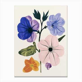 Painted Florals Petunia 4 Canvas Print