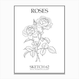 Roses Sketch 62 Poster Canvas Print