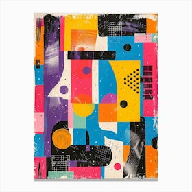 Playful And Colorful Geometric Shapes Arranged In A Fun And Whimsical Way 32 Canvas Print
