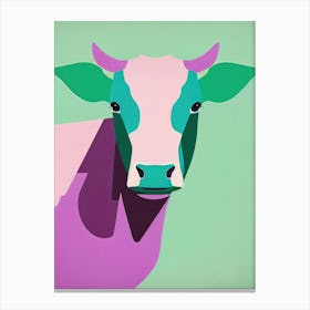 Cow Profile Retro Canvas Print