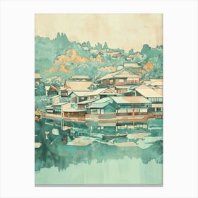 Hiroshima Japan 4 Retro Illustration Canvas Print