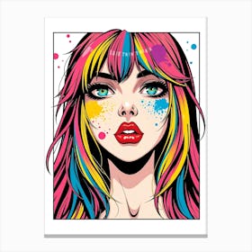 Girl With Paint Splatters 1 Canvas Print