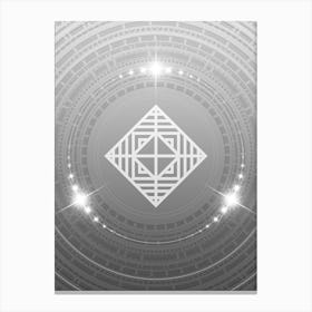 Geometric Glyph Abstract in White and Silver with Sparkle Array n.0021 Canvas Print