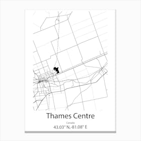 Thames,New Zealand Minimalist Map Canvas Print