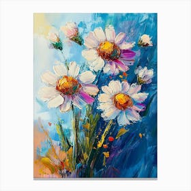 Oil Painting Daisy Flowers 1 Canvas Print