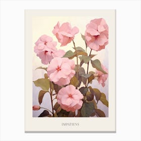 Floral Illustration Impatiens 3 Poster Canvas Print