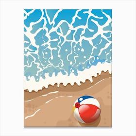 Beach Ball On The Sand Canvas Print