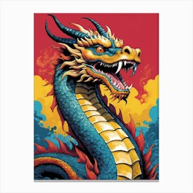 Japanese Dragon Pop Art Style (22) Canvas Print