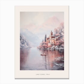 Dreamy Winter Painting Poster Lake Como Italy 1 Canvas Print