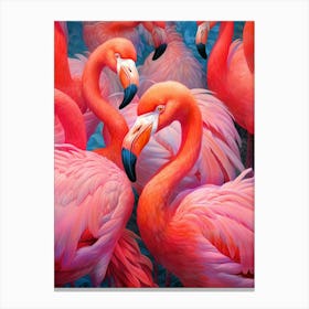 Flamingos birds animal Canvas Print