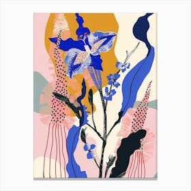 Colourful Flower Illustration Delphinium 4 Canvas Print