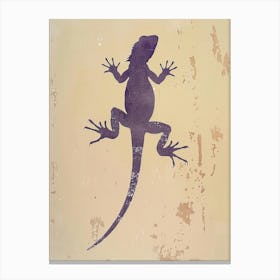 Purple Grand Cayman Lizard Block Print 1 Canvas Print