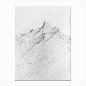 Cerro Mercedario Argentina Line Drawing 4 Canvas Print