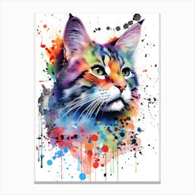 Watercolor Cat Canvas Print