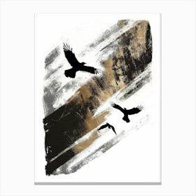 Crows In Flight Canvas Print