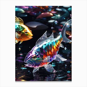 Rainbow Fishes Print Canvas Print