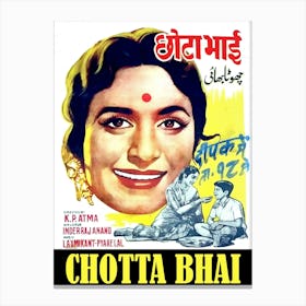 Bollywood Movie Poster, Young Female Chotta Bhai Canvas Print