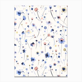 Blue Soft Flowers Canvas Print