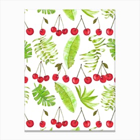 Cherry And Leaves Canvas Print