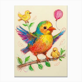 Colorful Birds 3 Canvas Print