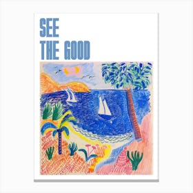 See The Good Poster Seaside Doodle Matisse Style 9 Canvas Print
