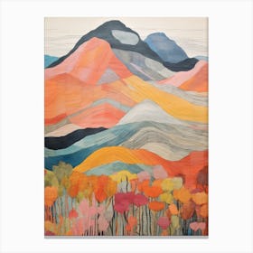 Beinn Mhanach Scotland Colourful Mountain Illustration Canvas Print