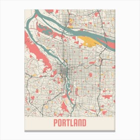 Portland Map Poster Canvas Print